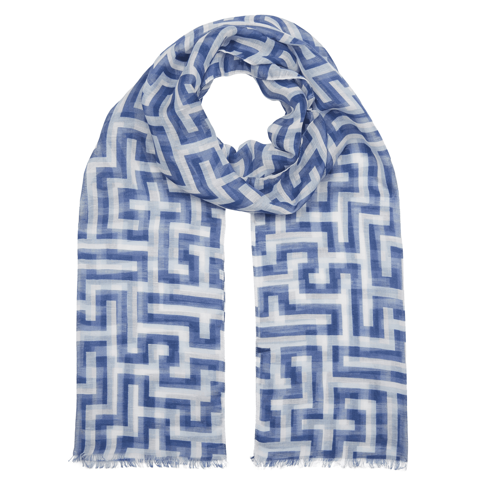 Picture of Anni Albers indigo Meander scarf