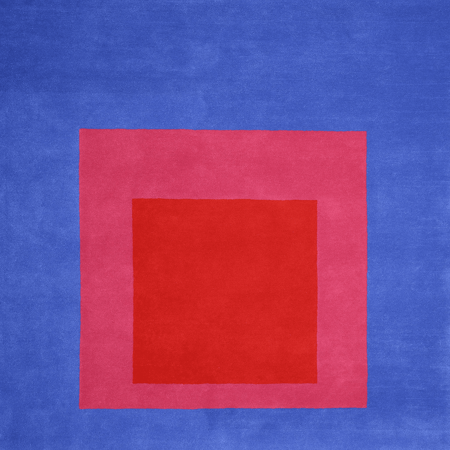 Imagen de Josef Albers Bauhaus alfombra cuadrada Azul & Rojo